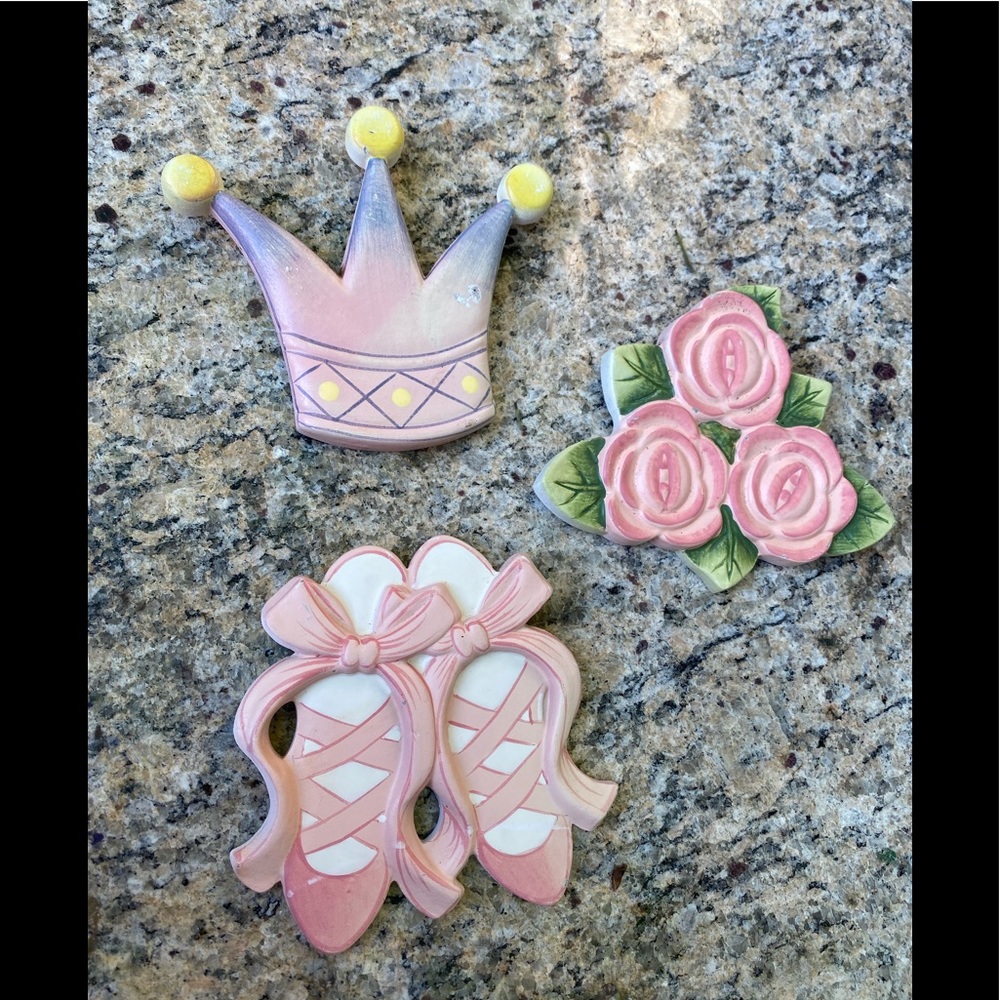 Vintage Home interiors Kids princess wall plaques